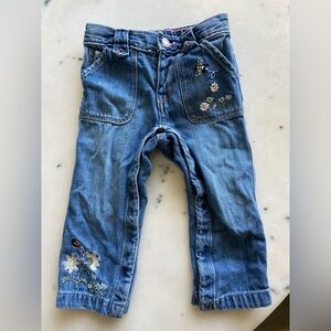 GAP Kids Blue Jeans with Floral Embroidery